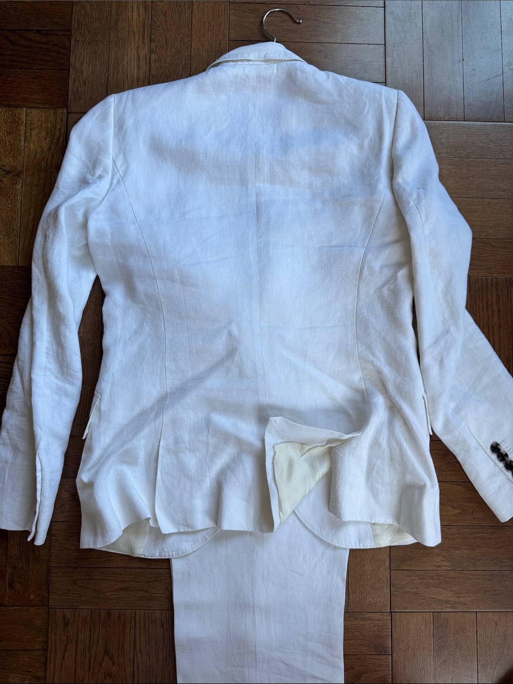Faconnable White Linen Women’s Suit Jacket & Pants - Picture 7 of 12
